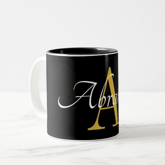 Monogramme et nom Mug (Devant gauche)