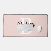 Monogramme et nom personnalisé moderne Pastel Pink (Clavier et souris)