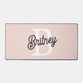 Monogramme et nom personnalisé moderne Pastel Pink (Recto)