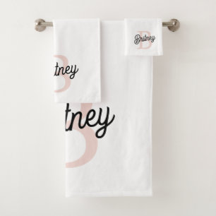 Monogramme et nom personnalisé moderne Pastel Pink