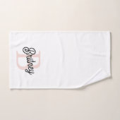 Monogramme et nom personnalisé moderne Pastel Pink (Serviette à main)