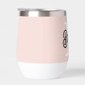 Monogramme et nom personnalisé moderne Pastel Pink (Droite)