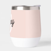 Monogramme et nom personnalisé moderne Pastel Pink (Gauche)