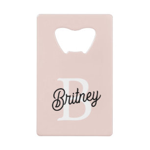 Monogramme et nom personnalisé moderne Pastel Pink
