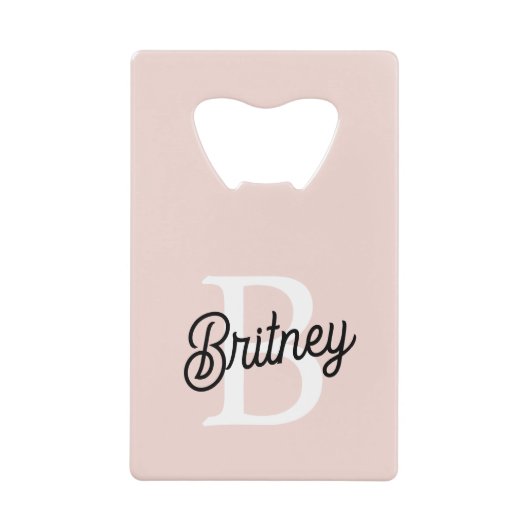 Monogramme et nom personnalisé moderne Pastel Pink (Devant)