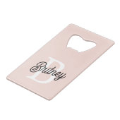 Monogramme et nom personnalisé moderne Pastel Pink (Devant Angle)