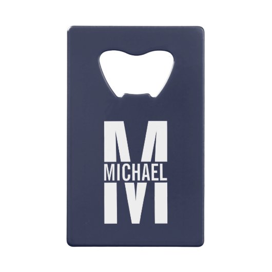 Monogramme et nom personnalisés bleu marine (Devant)