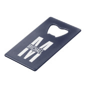 Monogramme et nom personnalisés bleu marine (Devant Angle)