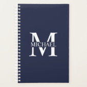 Monogramme et nom personnalisés bleu marine (Devant)