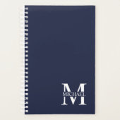 Monogramme et nom personnalisés bleu marine (Devant)