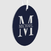 Monogramme et nom personnalisés bleu marine (devant)
