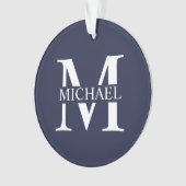 Monogramme et nom personnalisés bleu marine (devant)