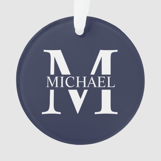 Monogramme et nom personnalisés bleu marine (devant)