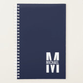 Monogramme et nom personnalisés bleu marine (Devant)