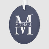 Monogramme et nom personnalisés bleu marine (devant)