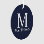 Monogramme et nom personnalisés bleu marine (devant)