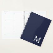 Monogramme et nom personnalisés bleu marine (Devant avec enveloppe)