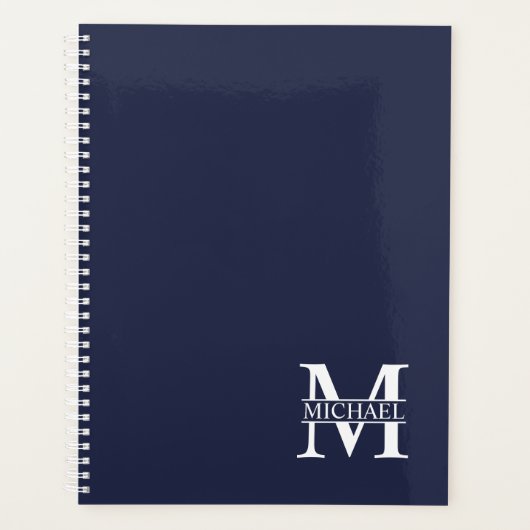 Monogramme et nom personnalisés bleu marine (Devant)