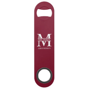 Monogramme et nom personnalisés de garçon d'honneu