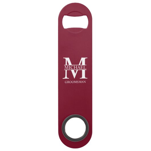 Monogramme et nom personnalisés de garçon d'honneu (Devant)