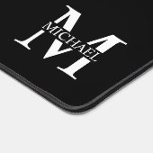 Monogramme et nom personnalisés en noir (Coin)