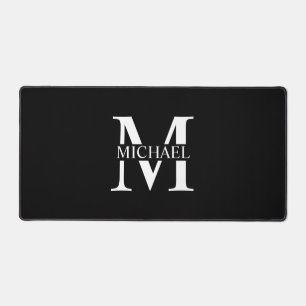 Monogramme et nom personnalisés en noir