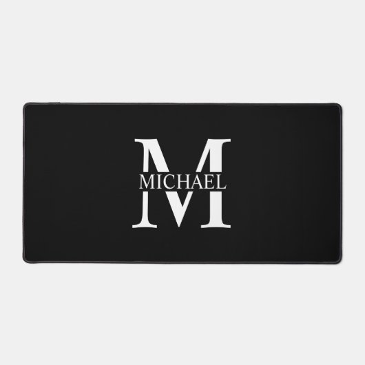 Monogramme et nom personnalisés en noir (Recto)