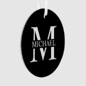 Monogramme et nom personnalisés en noir (devant)