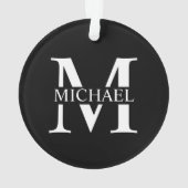 Monogramme et nom personnalisés en noir (dos)