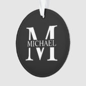 Monogramme et nom personnalisés en noir (devant)