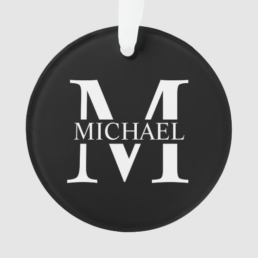 Monogramme et nom personnalisés en noir (devant)