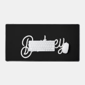 Monogramme et nom personnalisés en noir moderne (Clavier et souris)