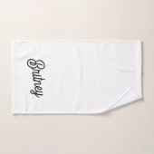 Monogramme et nom personnalisés en noir moderne (Serviette à main)