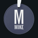 Monogramme et nom personnalisés Gras moderne<br><div class="desc">Monogramme moderne noir et blanc Gras Design avec monogramme personnalisé et nom dans le style de police sans serif moderne en gras. Parfait comme loft moderne / décoration minimaliste maison accessoires cette saison de vacances.</div>