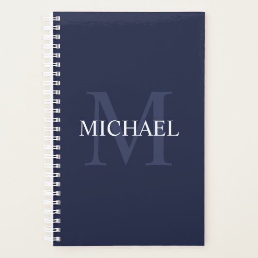 Monogramme et nom personnalisés Marine Blue (Devant)