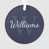 Monogramme et nom personnalisés Marine Blue (dos)