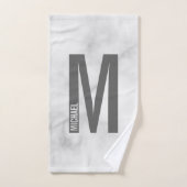 Monogramme et nom personnalisés modernes (Serviette à main)
