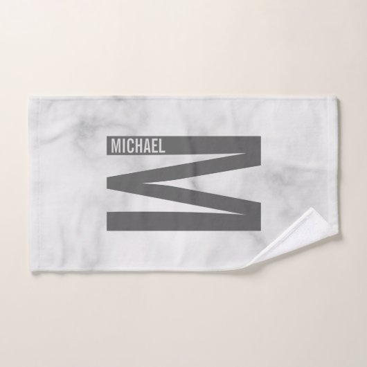 Monogramme et nom personnalisés modernes (Serviette à main)