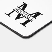 Monogramme et nom personnalisés noir et blanc (Coin)