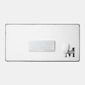 Monogramme et nom personnalisés noir et blanc (Clavier et souris)