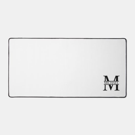Monogramme et nom personnalisés noir et blanc (Recto)