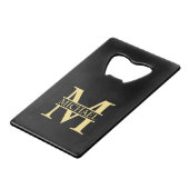 Monogramme et nom personnalisés noir et or (Devant Angle)