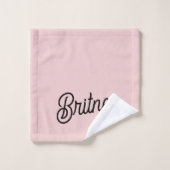 Monogramme et nom rose pâle moderne (Gant de toilette)