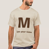Monogramme et nom sur la couleur de sable T-shirt  (Devant)