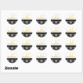Monogramme et noms Damask Sticker Mariage jaune (Feuille)