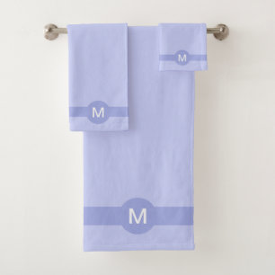 Monogramme et rayures sur bleu clair