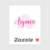 Monogramme étanche + Nom | Autocollants transparen (Feuille)