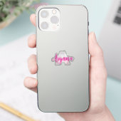 Monogramme étanche + Nom | Autocollants transparen (Téléphone)