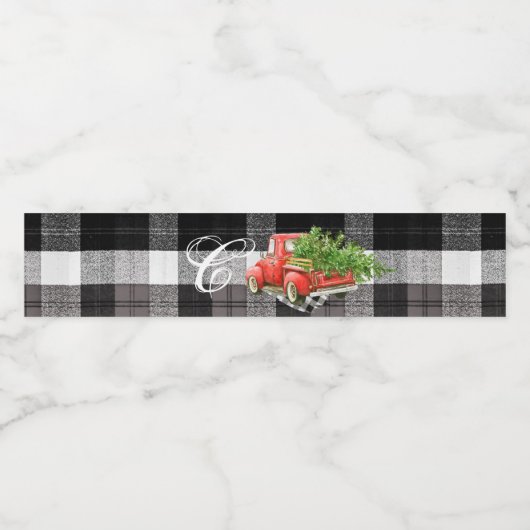 Monogramme Étiquette à bouteille d'eau initiale XM (Étiquettes simples)