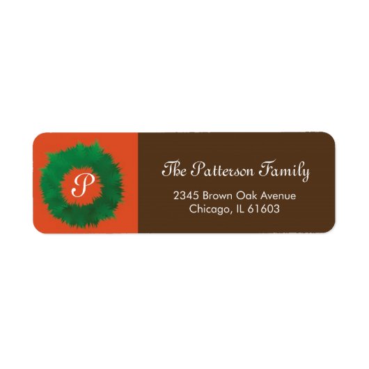 Monogramme - Étiquette de adresse (Devant)